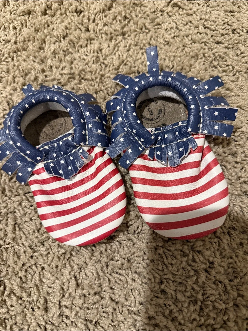 Freshly Picked Baby Soft Soles - Red, White & Navy Stars